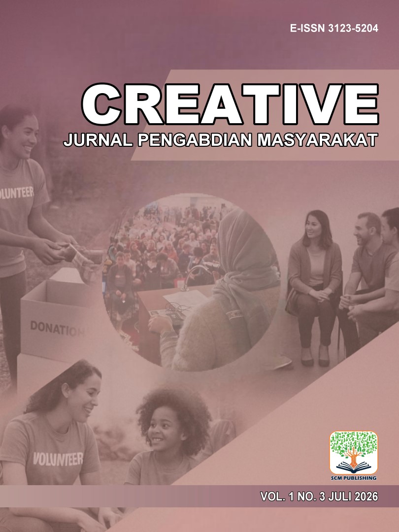 					View Vol. 1 No. 3 (2026): CREATIVE: Jurnal Pengabdian Masyarakat - Juli in Press
				